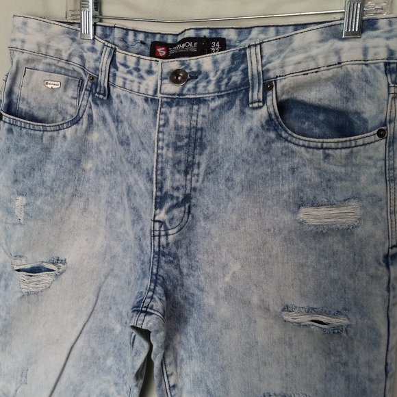 Southpole Distressed Acid Washed Denim Jeans size 36 X 32 (T-330) - Picture 8 of 16